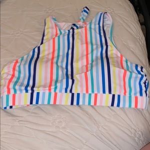 Padded Striped Colorful Bikini Top